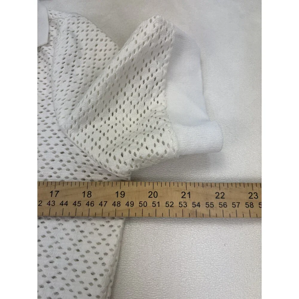 Tory Burch Perforated Knit Polo‎ Top Sz S